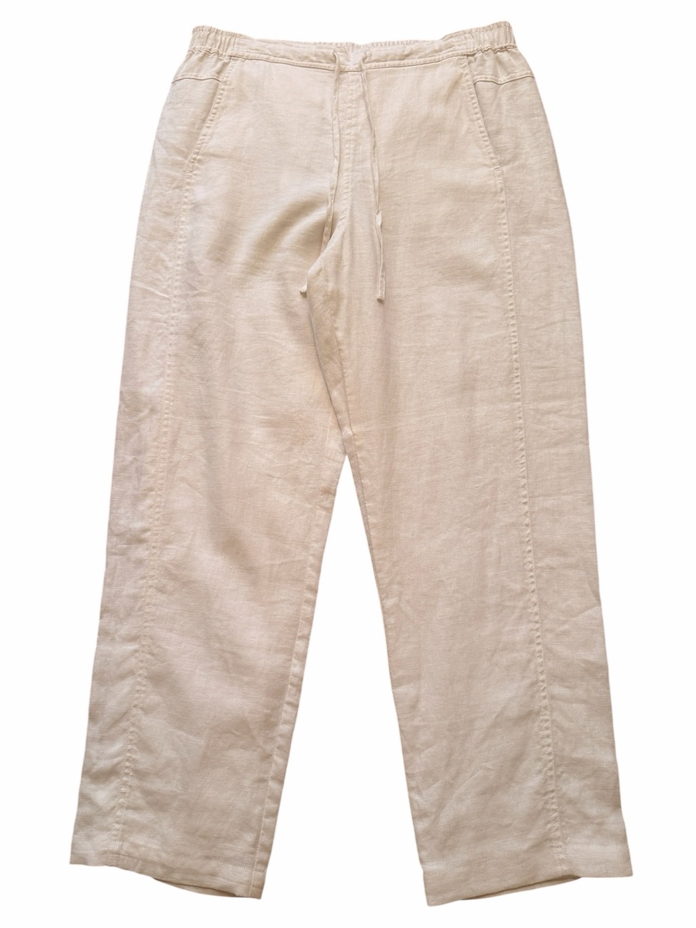 Orvis White Linen Lined Drawstring Pants M